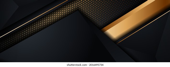 Resumen Fondo Oscuro Moderno Combinado con Elemento Dorado y Capa Texturada Solapada.