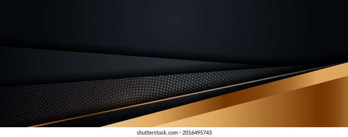 Abstract Modern Dark Background Combined with Golden Element and Overlap Textured Layer.
