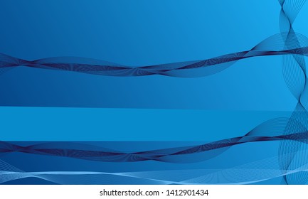 Abstract Modern dark blue line colored poster background. Vector illustration