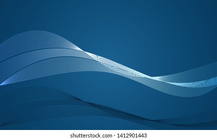 Abstract Modern dark blue line colored poster. Vector illustration