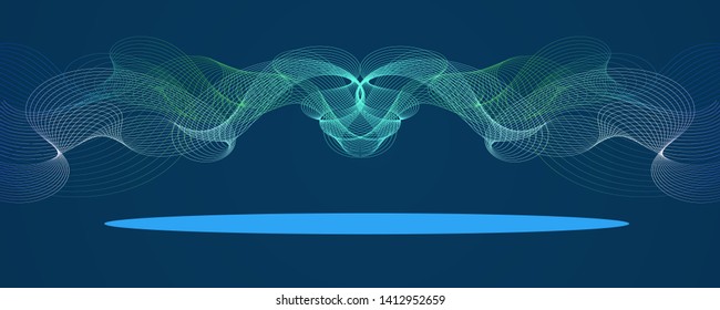 Abstract Modern dark blue line colored poster. Vector illustration