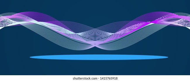 Abstract Modern dark blue line colored poster. Vector illustration