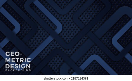 Abstract modern dark blue overlap geometric background