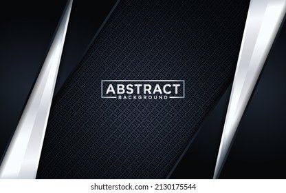 Abstract modern dark gradient background combined with futuristic silver lines