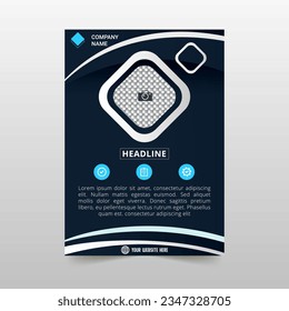 Abstract Modern Dark Gradient Curved Flyer Template, can be used for business designs, presentation designs or any suitable designs.