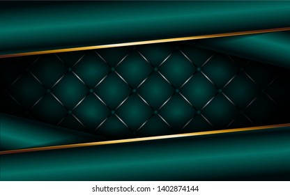 abstract modern dark green background with golden lines. background design. eps 10 vector editable file