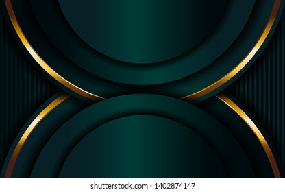 abstract modern dark green background with golden lines. background design. eps 10 vector editable file