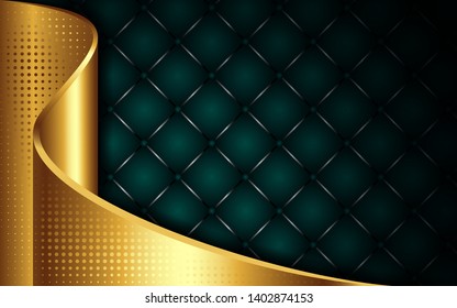 abstract modern dark green background with golden lines. background design. eps 10 vector editable file