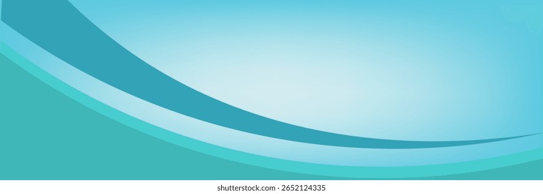 Abstractas moderno de líneas de onda azul y turquesa oscura sobre fondo degradado .