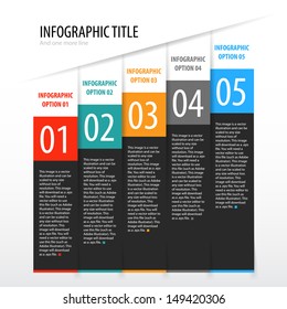 Abstract modern dark vertical infographics options banner set. Vector illustration.