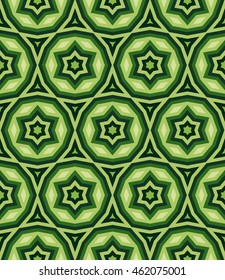 Abstract modern decorative geometrical seamless pattern of green shades