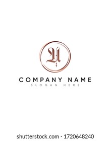 Borrador moderno fuentes góticas decorativas letra inicial plantilla de logotipo U, logotipo vectorial para identidad empresarial y de empresa 