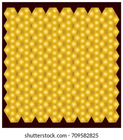 Abstract modern decorative seamless hexagon pattern. geometrical golden gradient shape.
