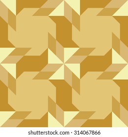 Abstract modern decorative seamless pattern with different geometrical shapes of golden shades