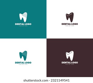 Abstraktes, modernes Dentallogo-Logo-Paket 