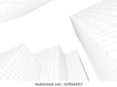 abstract modern design architecture, 3d structure 