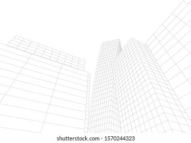 abstract modern design architecture, 3d structure 