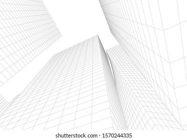 abstract modern design architecture, 3d structure 