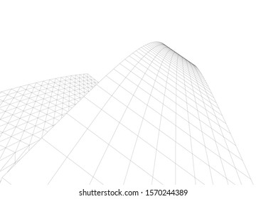 abstract modern design architecture, 3d structure 