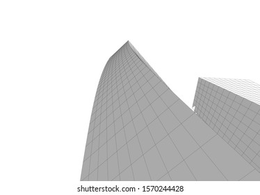 abstract modern design architecture, 3d structure 