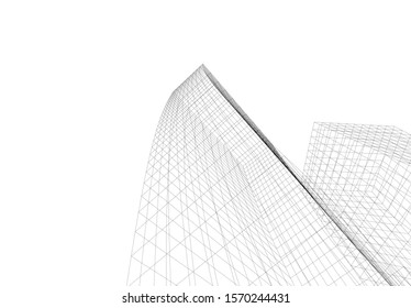 abstract modern design architecture, 3d structure 