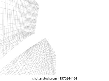 abstract modern design architecture, 3d structure 