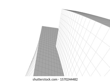 abstract modern design architecture, 3d structure 