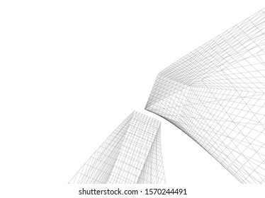 abstract modern design architecture, 3d structure 