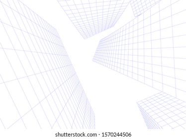 abstract modern design architecture, 3d structure 