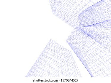 abstract modern design architecture, 3d structure 