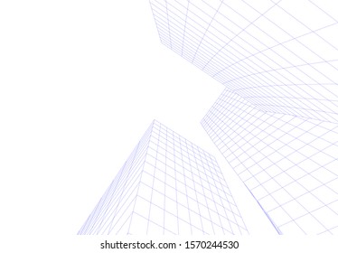 abstract modern design architecture, 3d structure 
