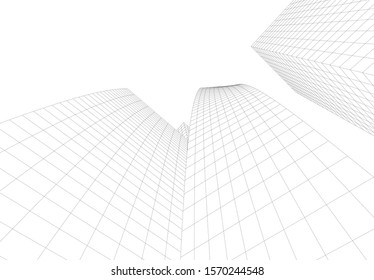 abstract modern design architecture, 3d structure 