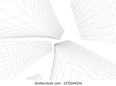 abstract modern design architecture, 3d structure 