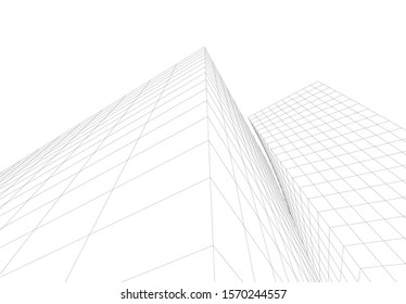 abstract modern design architecture, 3d structure 