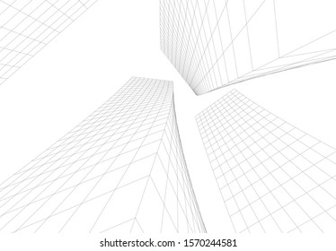 abstract modern design architecture, 3d structure 