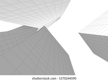 abstract modern design architecture, 3d structure 