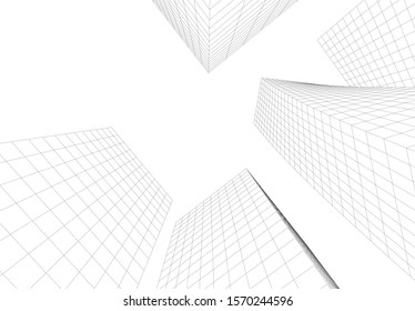 abstract modern design architecture, 3d structure 