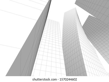 abstract modern design architecture, 3d structure 