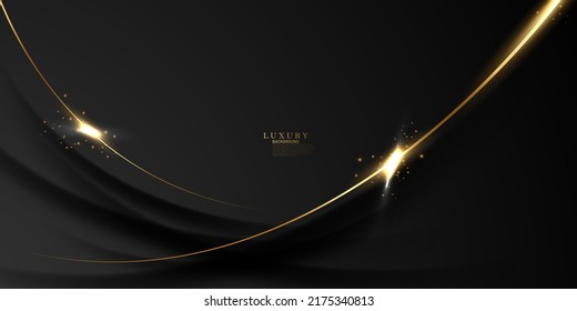 Abstract modern design black background with luxury golden elements vector illustration.