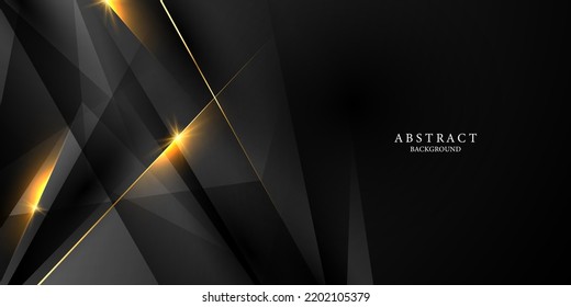 Abstract modern design black background with luxury golden elements vector illustration.