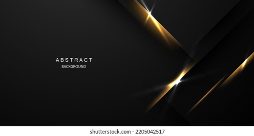 Abstract modern design black background with luxury golden elements vector illustration.