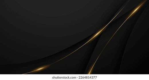 Abstract modern design black background with luxury golden elements vector illustration.