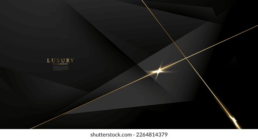 Abstract modern design black background with luxury golden elements vector illustration.