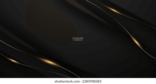 Abstract modern design black background with luxury golden elements vector illustration.