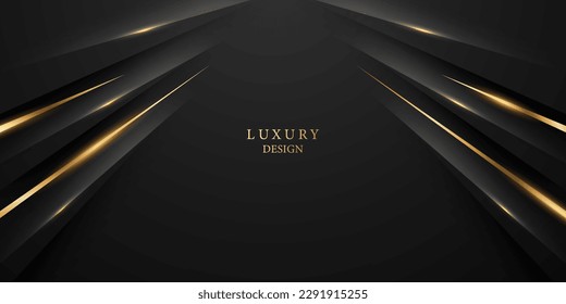 Abstract modern design black background with luxury golden elements vector illustration.