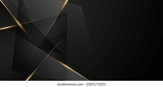 Abstract modern design black background with luxury golden elements vector illustration.