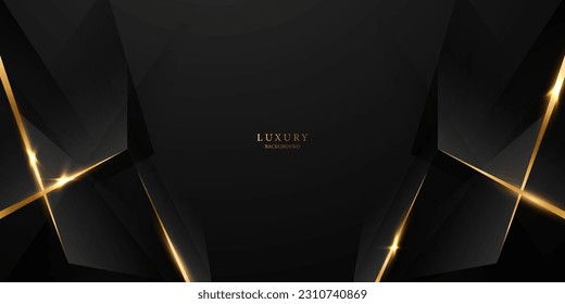 Abstract modern design black background with luxury golden elements vector illustration.
