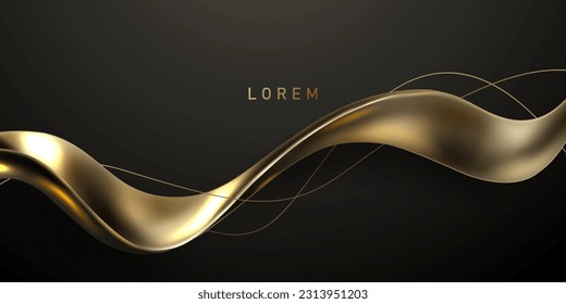 Abstract modern design black background with luxury golden elements vector illustration.