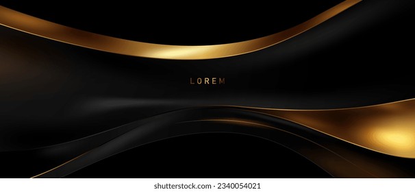 Abstract modern design black background with luxury golden elements vector illustration.