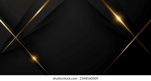 Abstrakter, moderner, schwarzer Hintergrund mit luxuriösen goldenen Elementen, Vektorgrafik.